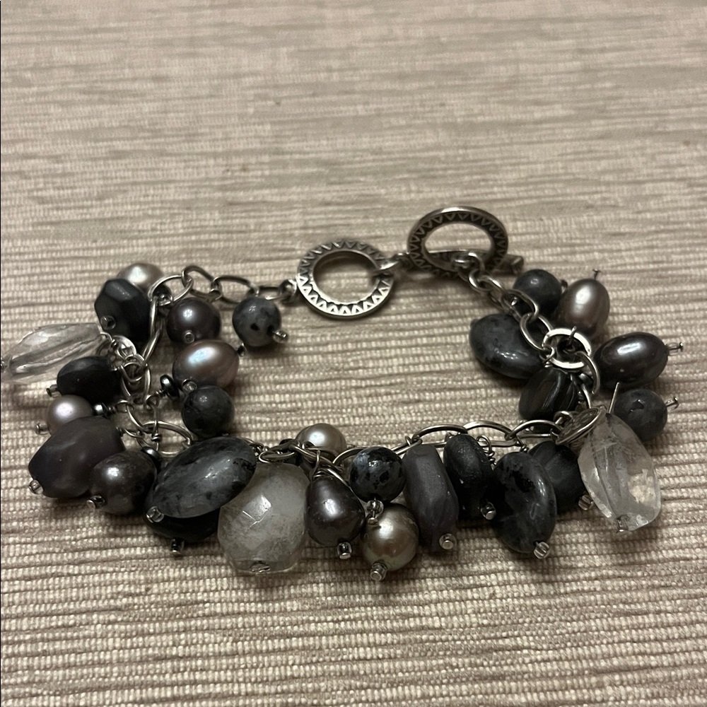 Silpada Silver and Gray Beaded Bracelet